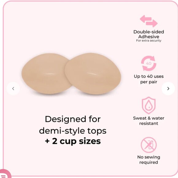 BOOMBA Cream Adhesive Bra Inserts - Picture 8 of 8